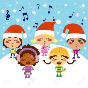 8417753-Five-kids-singing-Christmas-Carols-while-snow-falls-Stock-Vector